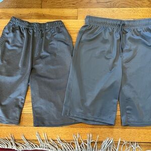 Gray Athletic Shorts with Elastic Waistband